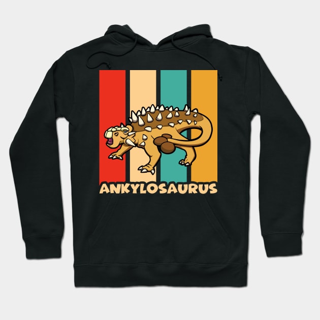 Ankylosaurus Vintage Dinosaur Hoodie by Huhnerdieb Apparel